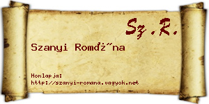 Szanyi Romána névjegykártya