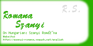 romana szanyi business card